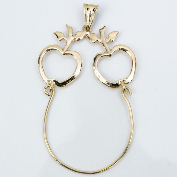 Vintage 10k Yellow Gold Apple Charm Holder Pendant - Picture 1 of 3